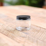 Sculpted Cherry Wood 4 Jar Paint Holder with Glass Jars & Metal Lids