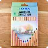 Lyra Super Ferby Colored Pencils, Set of 12, Waldorf Selection, Unlacquered Triangular Barrel