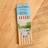 Lyra Super Ferby Colored Pencils, Set of 6 or 12, Waldorf Selection, Unlacquered Triangular Barrel