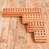 Cherry Wood Crayon Holder - 32 block and 32 stick with Postcard/Art Slot
