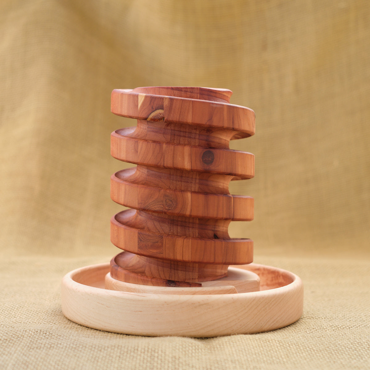 Wood Desktop Marble Run Pencil Holder - Four wood options