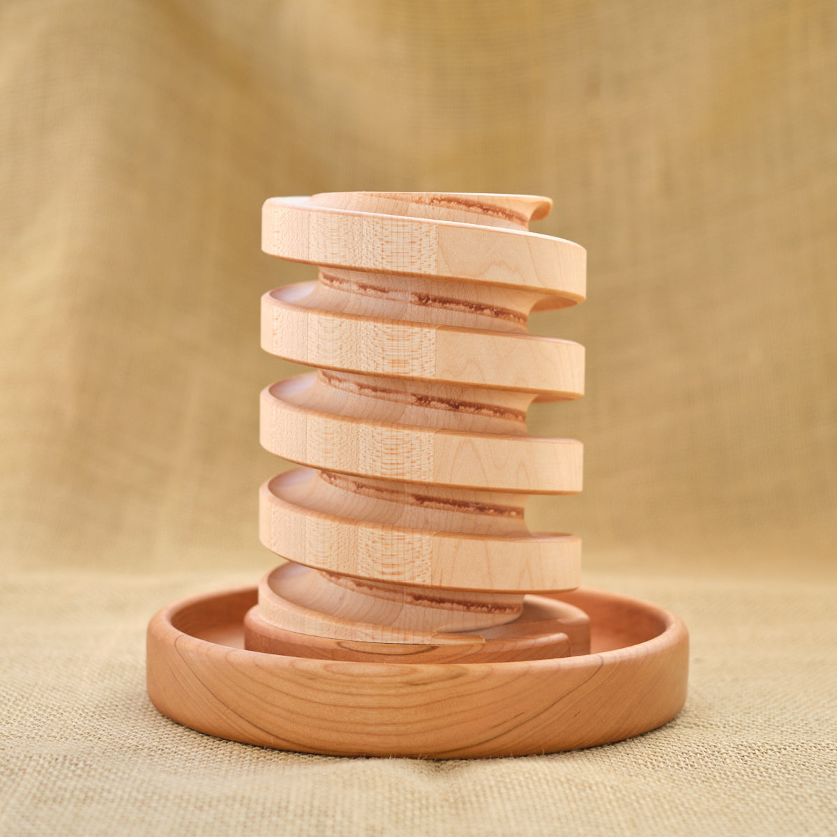 Wood Desktop Marble Run Pencil Holder - Four wood options