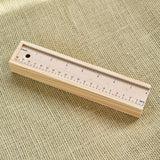 Wooden Sliding Pencil Box with Ruler Lid