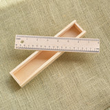 Wooden Sliding Pencil Box with Ruler Lid