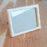 5" x 7" Maple Sculpted Picture Frame with Cardboard Easel Backing - Glass or Plexiglass