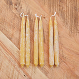 Six 5" Hand-Dipped Pure Beeswax Taper Candles, (1/2" x 5") - for Star Holder