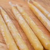 Six 5" Hand-Dipped Pure Beeswax Taper Candles, (1/2" x 5") - for Star Holder