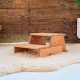 Cherry Wood Folding Step Stool/Chair, 7 1/2" High Seat