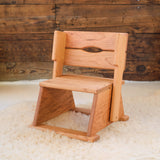 Cherry Wood Folding Step Stool/Chair, 7 1/2" High Seat