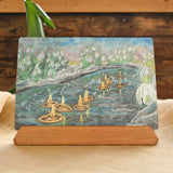 Cherry Wood Postcard Holder - 12" Long