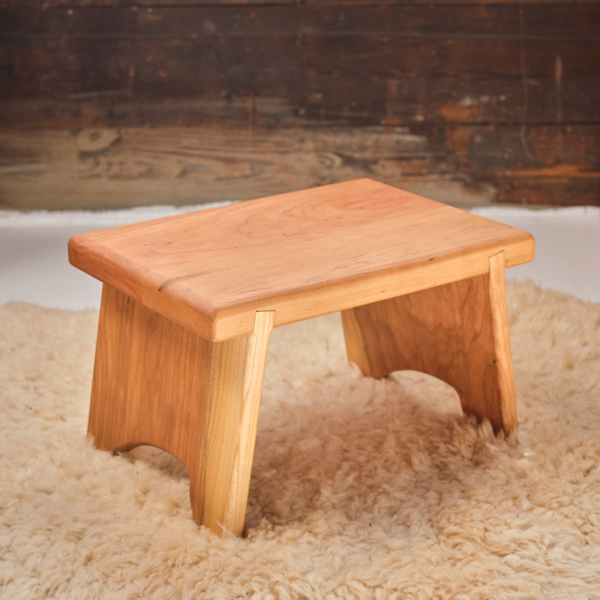 Cherry Step Stool Bench, 9" or 14" Tall