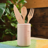 Handmade Wooden Adult Size Fork, Knife & Spoon - Maple Utensil Set