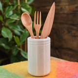 Handmade Wooden Adult Size Fork, Knife & Spoon - Cherry Utensil Set