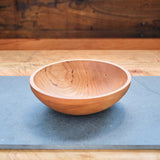 Handmade Wooden Bowl with Thin Sculpted Rim - 8-9" Diameter - Cherry Hardwood