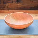 Handmade Wooden Bowl with Thin Sculpted Rim - 11-12" Diameter - Cherry Hardwood