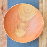 Set of 3 Handmade Wooden Bowls with Sculpted Thin Rim - Cherry Hardwood