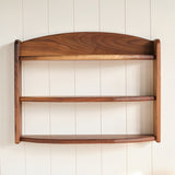 3 Tiered Walnut Wood Wall Shelf - 24" L x 6" D x 17" H - Three Shelves