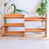 32" Adjustable Cherry Wood Shelving Unit/Bookcase + Add-on Parts
