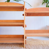 32" Adjustable Cherry Wood Shelving Unit/Bookcase + Add-on Parts
