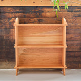 Handmade Solid Cherry Wood Solid Back Bookshelf Shelving Unit - 34" Tall - 3 Shelves