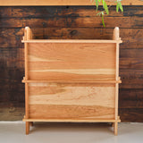 Handmade Solid Cherry Wood Solid Back Bookshelf Shelving Unit - 34" Tall - 3 Shelves