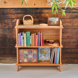 Handmade Solid Cherry Wood Solid Back Bookshelf Shelving Unit - 34" Tall - 3 Shelves