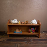 Handmade Solid Cherry Wood Solid Back Bookshelf Shelving Unit - 20" Tall - 2 Shelves
