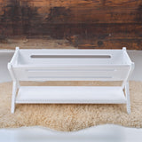 White Painted Solid Wood Trough-Style Bookcase/Storage - 32" L x 16" H x 15 3/4" W