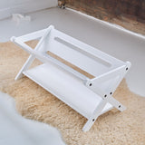 White Painted Solid Wood Trough-Style Bookcase/Storage - 32" L x 16" H x 15 3/4" W