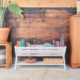 White Painted Solid Wood Trough-Style Bookcase/Storage - 32" L x 16" H x 15 3/4" W