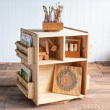 Turning/Rotating Extra Large Bookshelf (Lazy Susan Bottom) - Ash Wood - 28.5" H x 22" L x 22" W