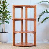 Corner Shelving - 4 Tier Open Shelving - Cherry Wood - 44 3/4" height x 15" sides width