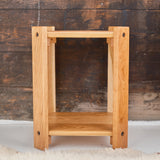 End Table/Plant Stand - Cherry Open Shelving - 13.25" W x 13.25" L x 17.25" H