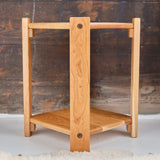 End Table/Plant Stand - Cherry Open Shelving - 13.25" W x 13.25" L x 17.25" H