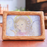 4" x 6" Cherry Sculpted Picture Frame with Cardboard Easel Backing - Glass or Plexiglass