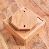 Cherry Wood Table Top Caddy / Lazy Susan with Removable Dividers - 8 3/8" W x 3.5" H