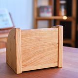 Cherry Wood Pencil Holder / Desk Accessory Caddy - 5.75" L x 5" H x 5" D