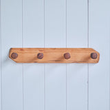 Sculpted Cherry Coat Rack with Walnut Bolts - 18" L x 3" H x 3.5" D