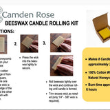 Large Beeswax Candle Rolling Kit with Candle Holder - Create Eight 8" x 7/8" Candles