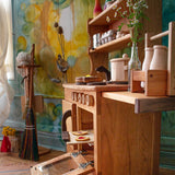 Premium Simple Hearth/Play Kitchen - Cherry Wood - All Natural Organic Polish - Backordered until Jan 9