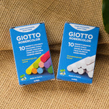 Blackboard Chalk - 10 Sticks Anti-dust by Giotto, Colored or White
