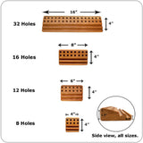 Cherry Wood Crayon Holder - 16 block and 16 stick with Postcard/Art Slot