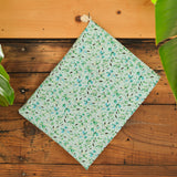 Cotton Gift Bags - Green and Blue Leaves