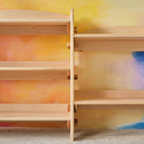 32" Adjustable Maple Wood Shelving Unit/Bookcase + Add-on Parts