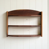 3 Tiered Walnut Wood Wall Shelf - 24" L x 6" D x 17" H - Three Shelves