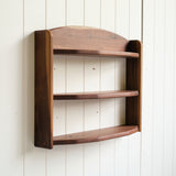 3 Tiered Walnut Wood Wall Shelf - 24" L x 6" D x 17" H - Three Shelves