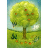 Apple Tree with Birds Postcard by Ruth Elsasser - 4-1/8" x 5-13/16"