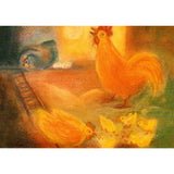 Chickens Postcard by Ruth Elsasser - 4 1/8" x 5 13/16"