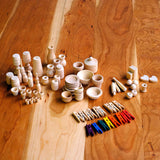 Dollhouse Wooden Miniature Accessory Set - 70 plus pieces