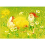 Chick with Dwarf / Gnome - Postcard - 4.2" x 5.9"